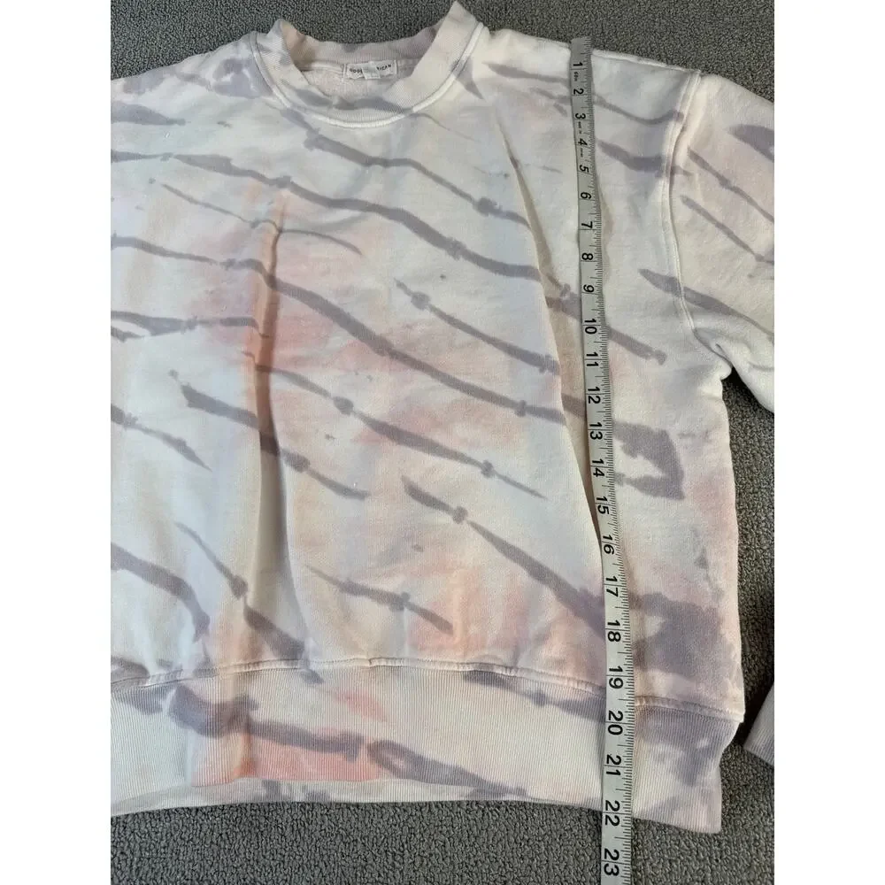 Good American Boyfriend Sweatshirt Crewneck Tie Dye Size Small